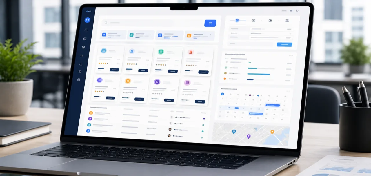 Marketplace de servicios con filtros, solicitudes y agenda operativa